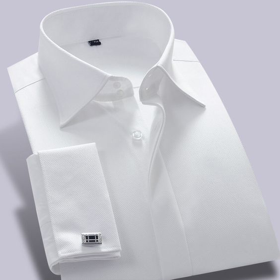 Double Cuff Off White Cotton Formal Shirt with Cufflinks