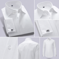 Double Cuff Off White Cotton Formal Shirt with Cufflinks